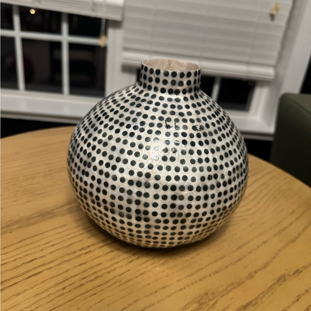 Black and White Polka Dot Vase